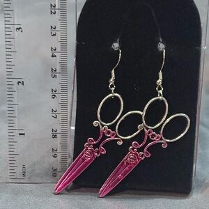 Elegant Pink Scissor Earrings
